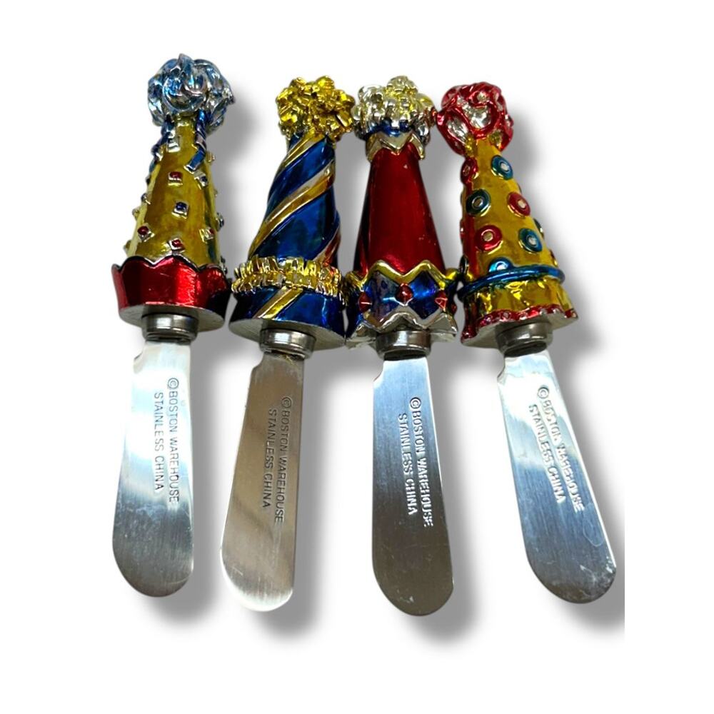 Set of 4 Boston Warehouse Spreaders Party Hat Multicolor Party 5"